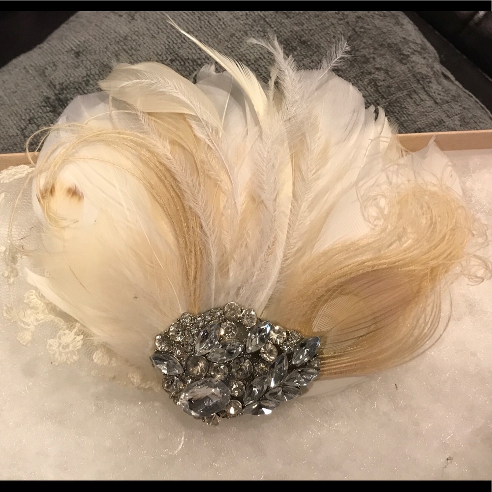 Custom made Wedding hair fascinator.